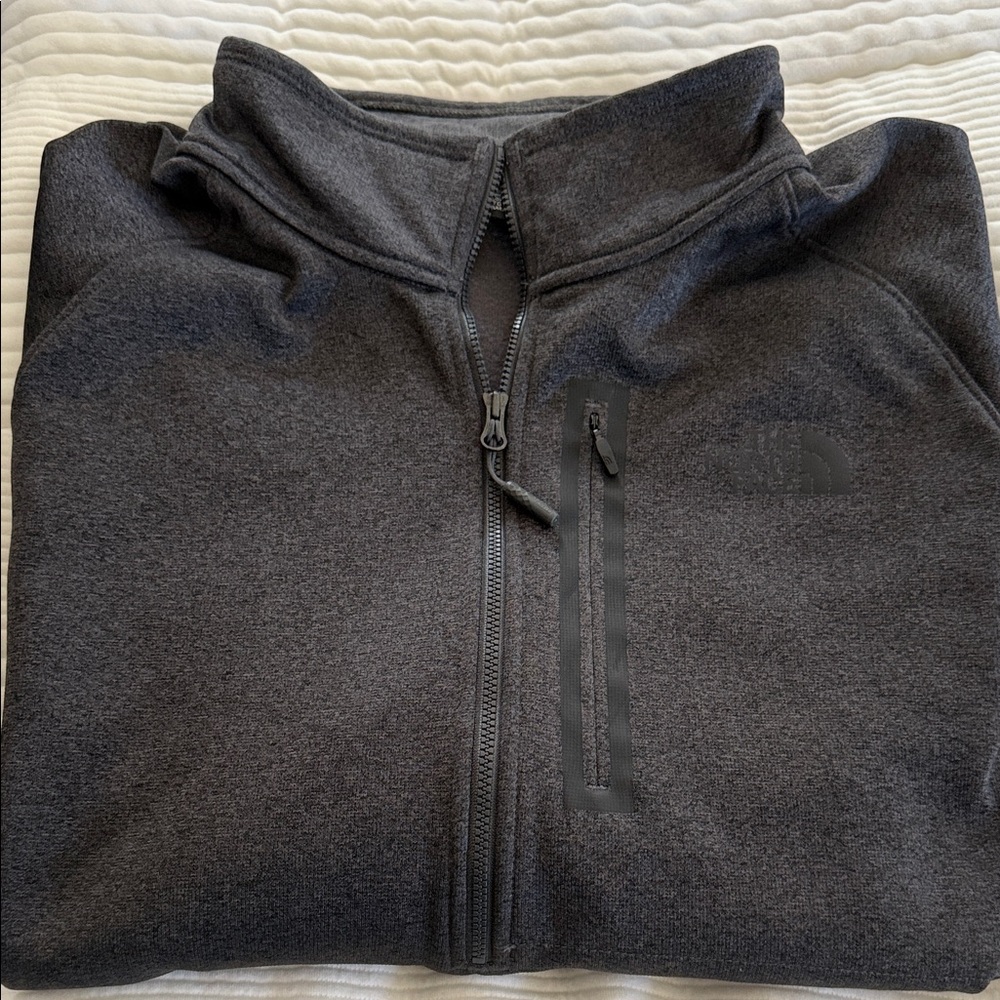 The North Face Men's Charcoal Zip-Up Fleece Jacket